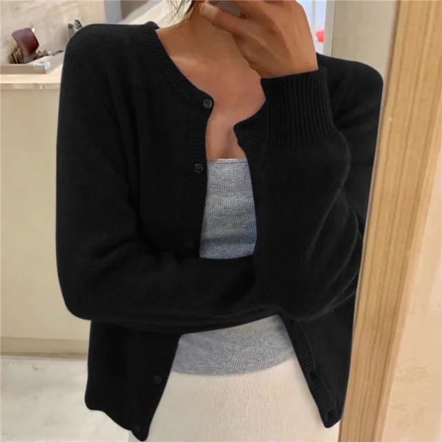 Women's Solid Color Knit Cardigan