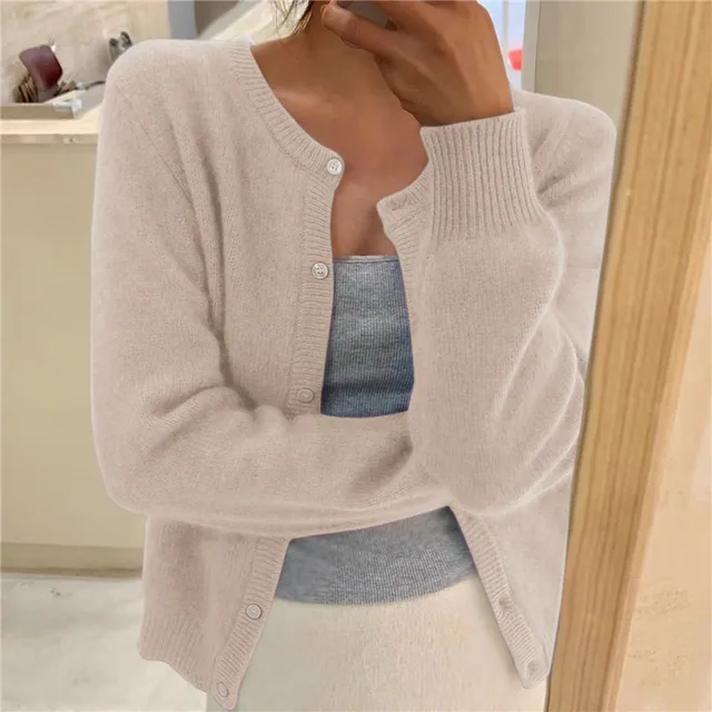 Women's Solid Color Knit Cardigan