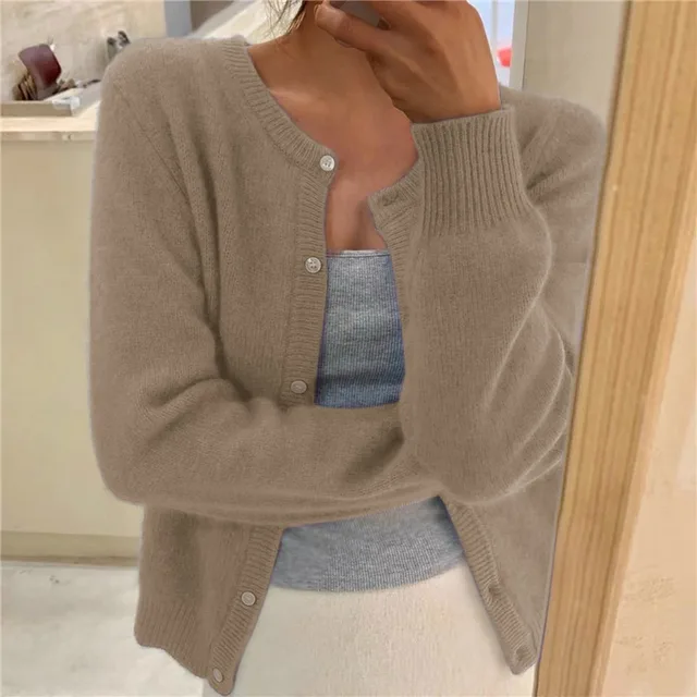 Women's Solid Color Knit Cardigan