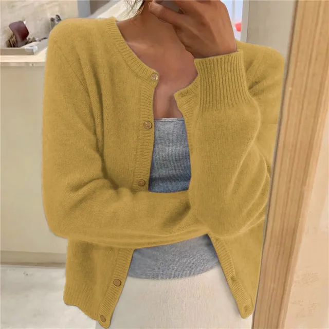 Women's Solid Color Knit Cardigan