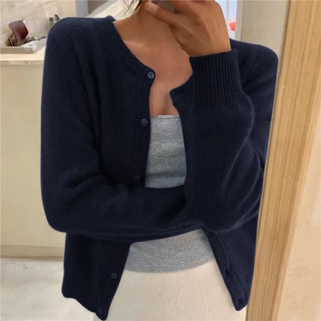 Women's Solid Color Knit Cardigan