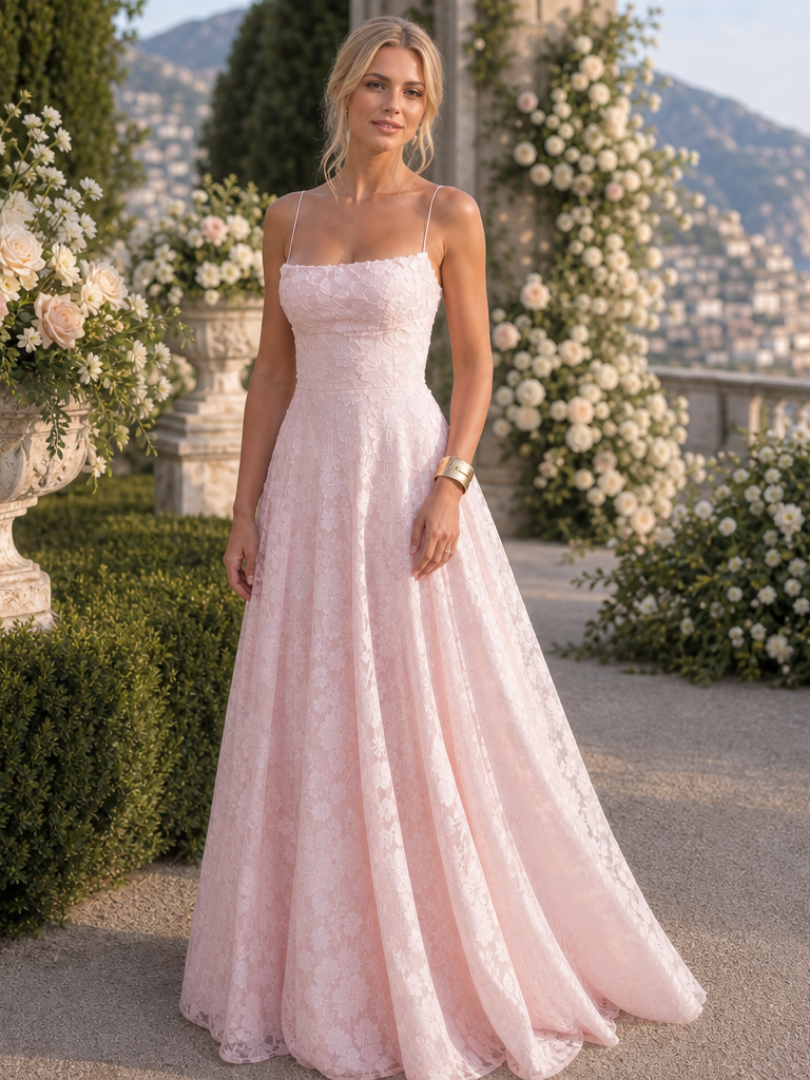 Women's Spaghetti Strap A-Line Maxi Dress
