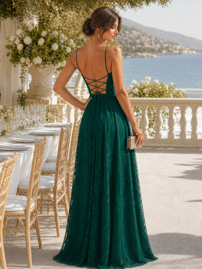 Women's Spaghetti Strap A-Line Maxi Dress