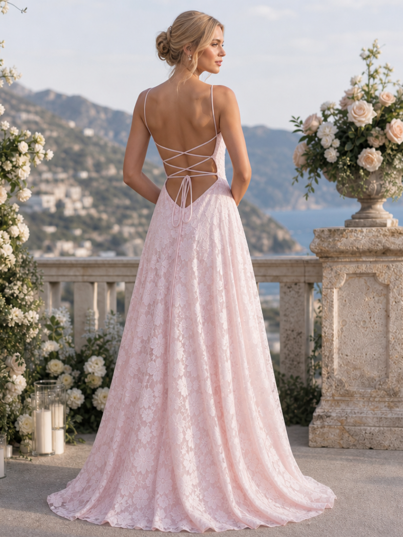 Women's Spaghetti Strap A-Line Maxi Dress