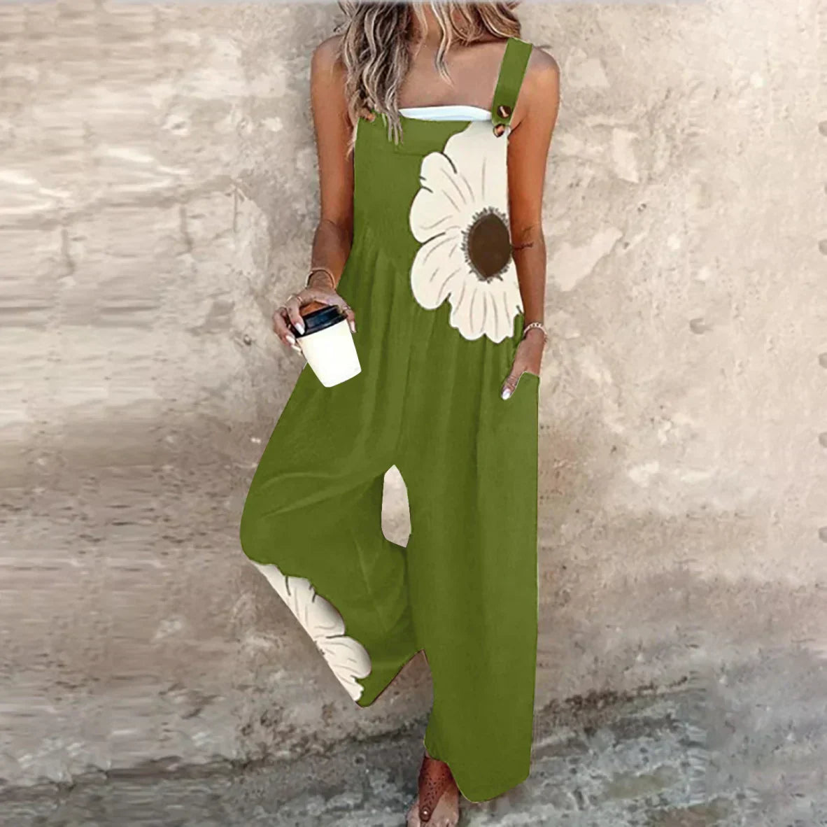 Women's Square Neck Floral Jumpsuit