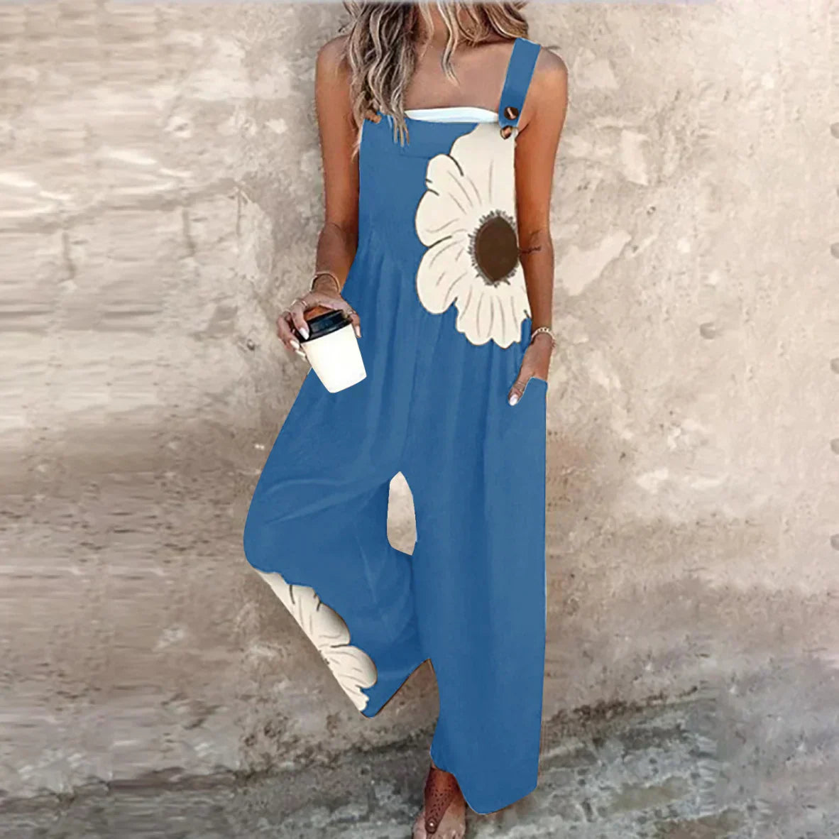 Women's Square Neck Floral Jumpsuit