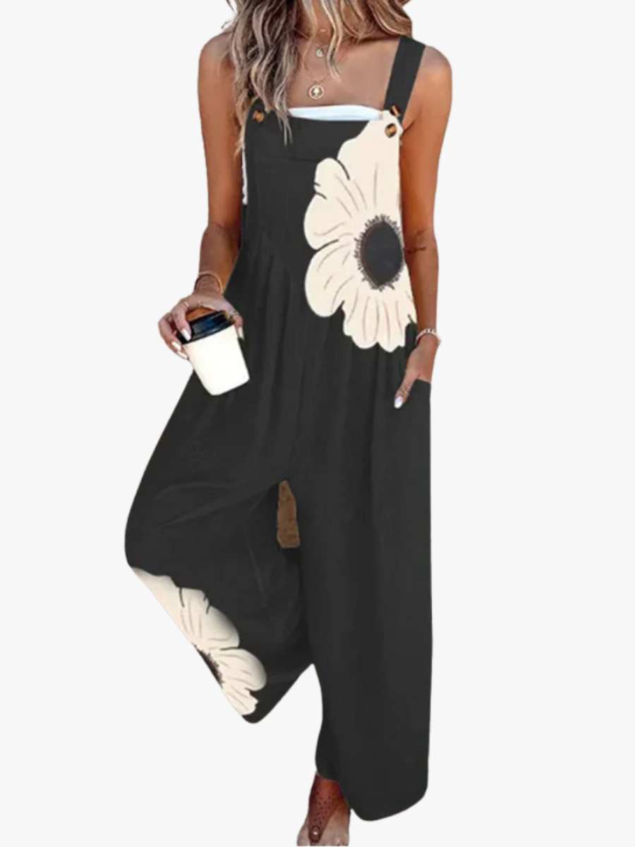 Women's Square Neck Floral Jumpsuit