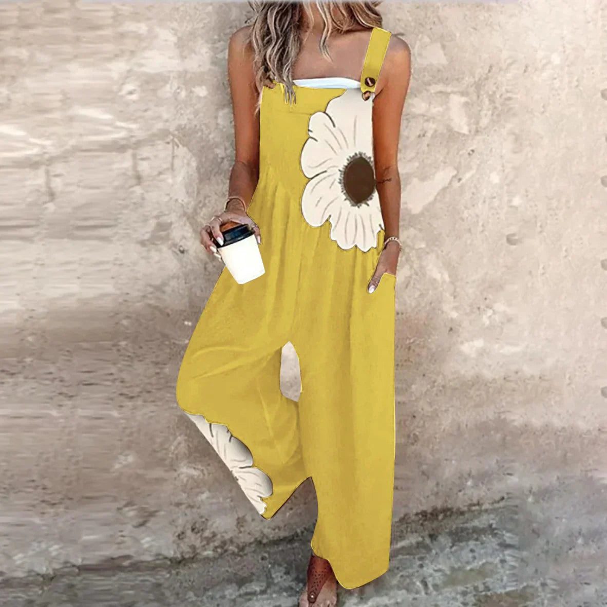 Women's Square Neck Floral Jumpsuit