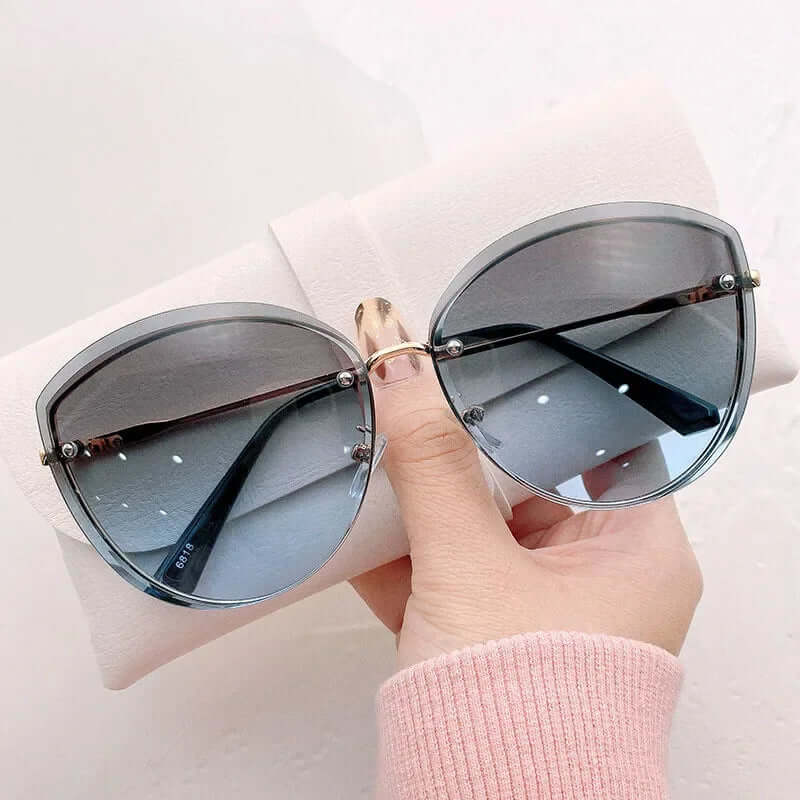 Women's Sunglasses, Rimless Cat Eye Shape UV400