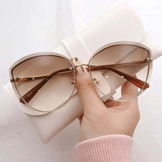 Women's Sunglasses, Rimless Cat Eye Shape UV400