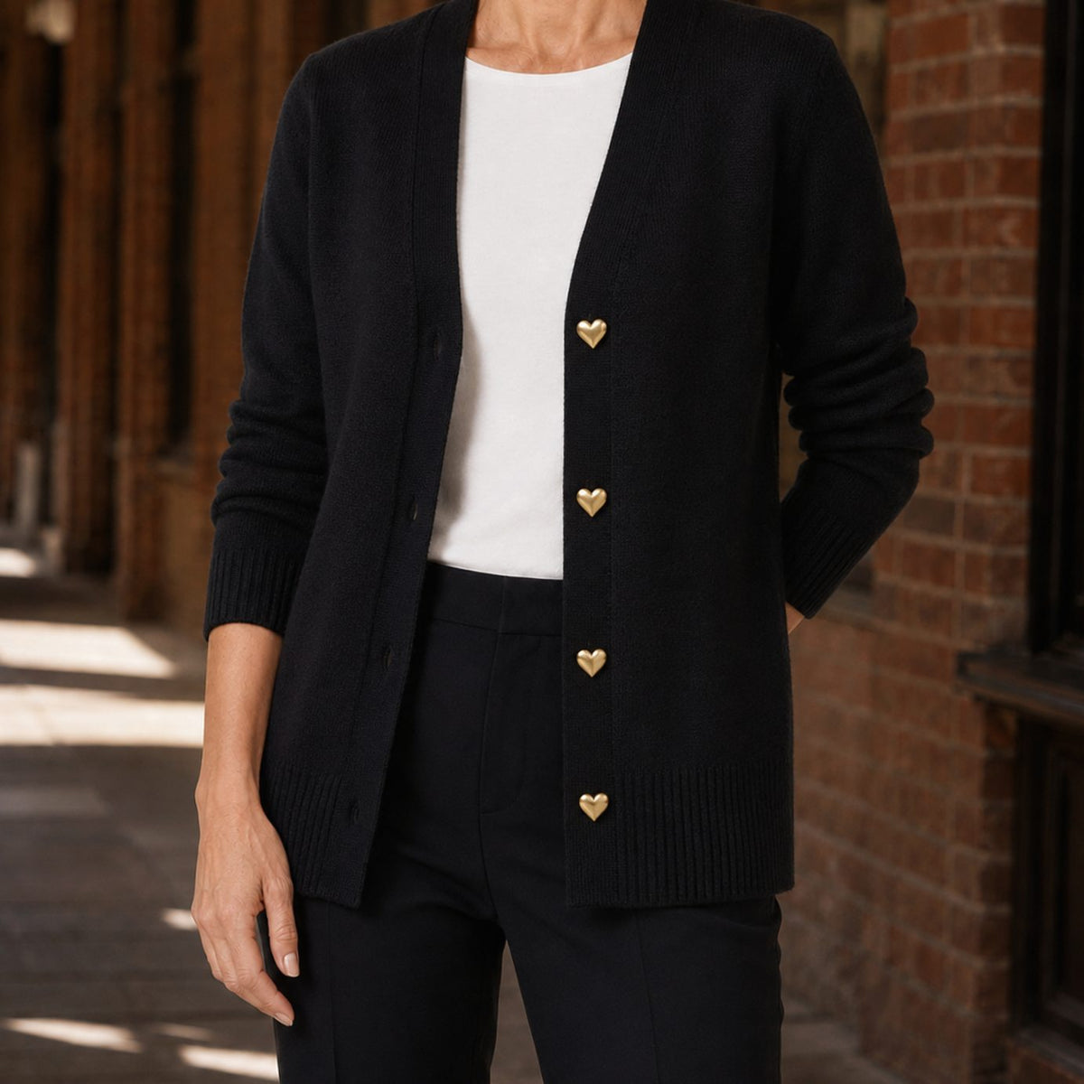 Women's V-Neck Button-Front Knitted Cardigan