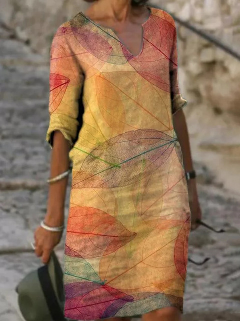 Women's V-Neck Shift Mini Dress