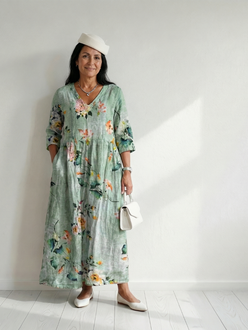 Women's V-Neck Tiered Maxi Dress
