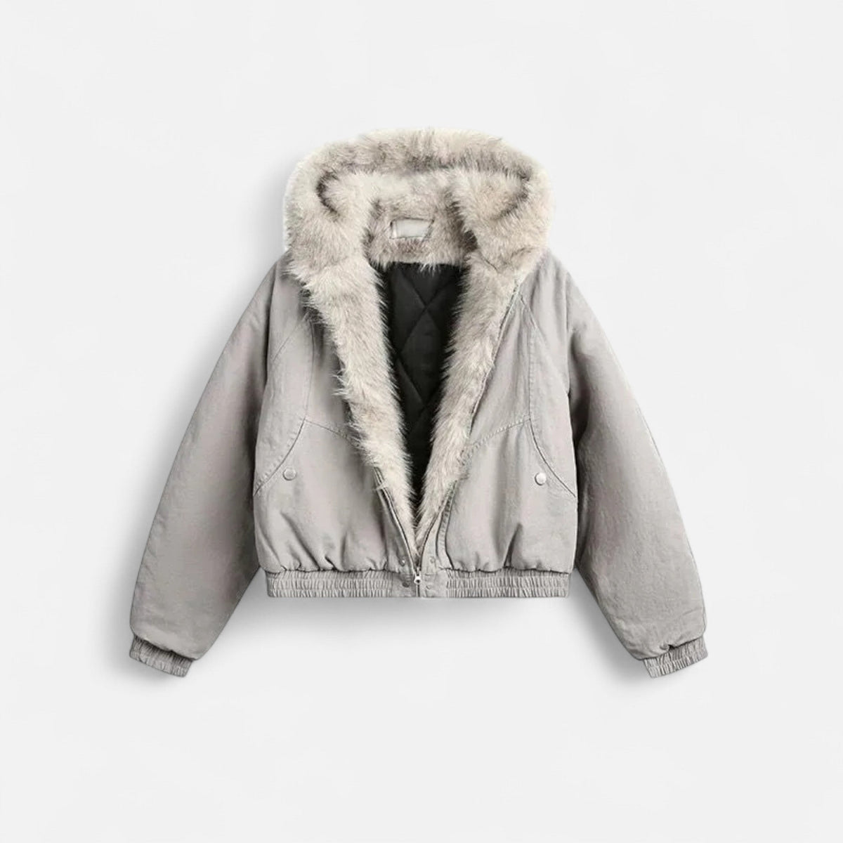 Women's Vintage Winter Jacket – Fur Collar & Fitted Waist