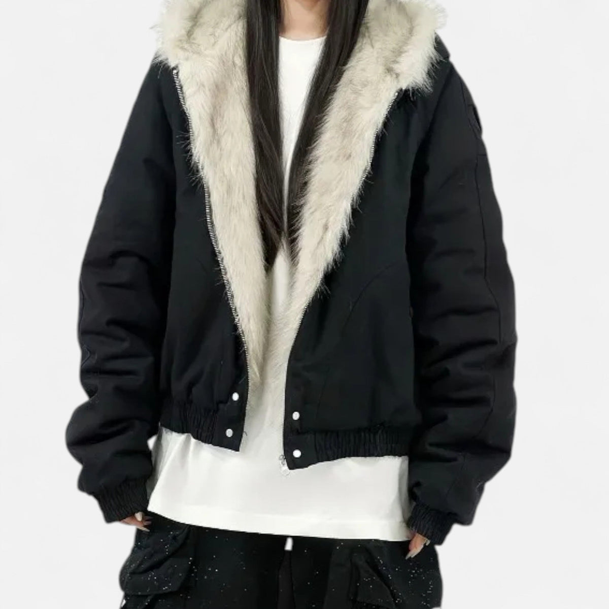 Women's Vintage Winter Jacket – Fur Collar & Fitted Waist