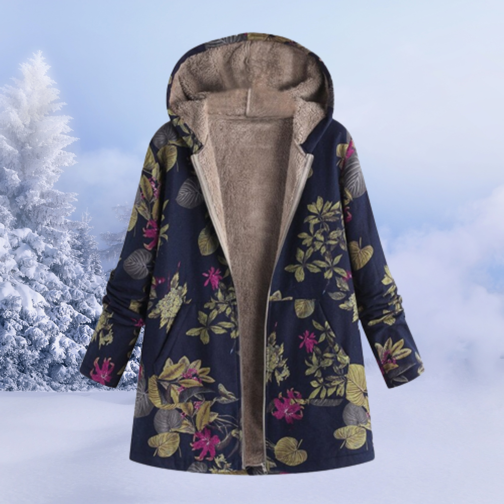 Women's Warm Zip-Up Fleece Hooded Jacket - Teddy Fleece Winter Jacket