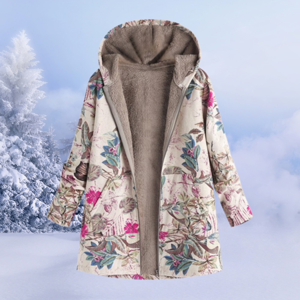 Women's Warm Zip-Up Fleece Hooded Jacket - Teddy Fleece Winter Jacket