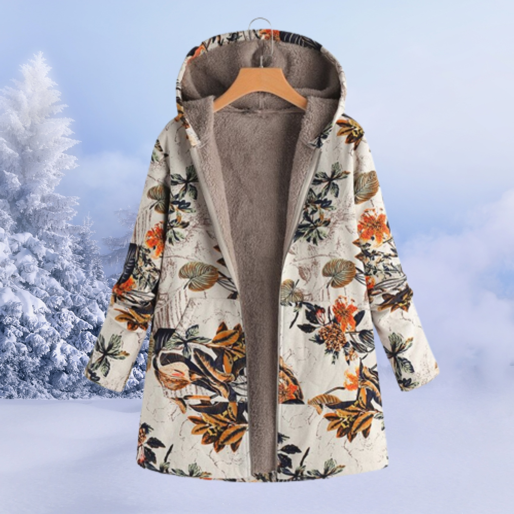 Women's Warm Zip-Up Fleece Hooded Jacket - Teddy Fleece Winter Jacket