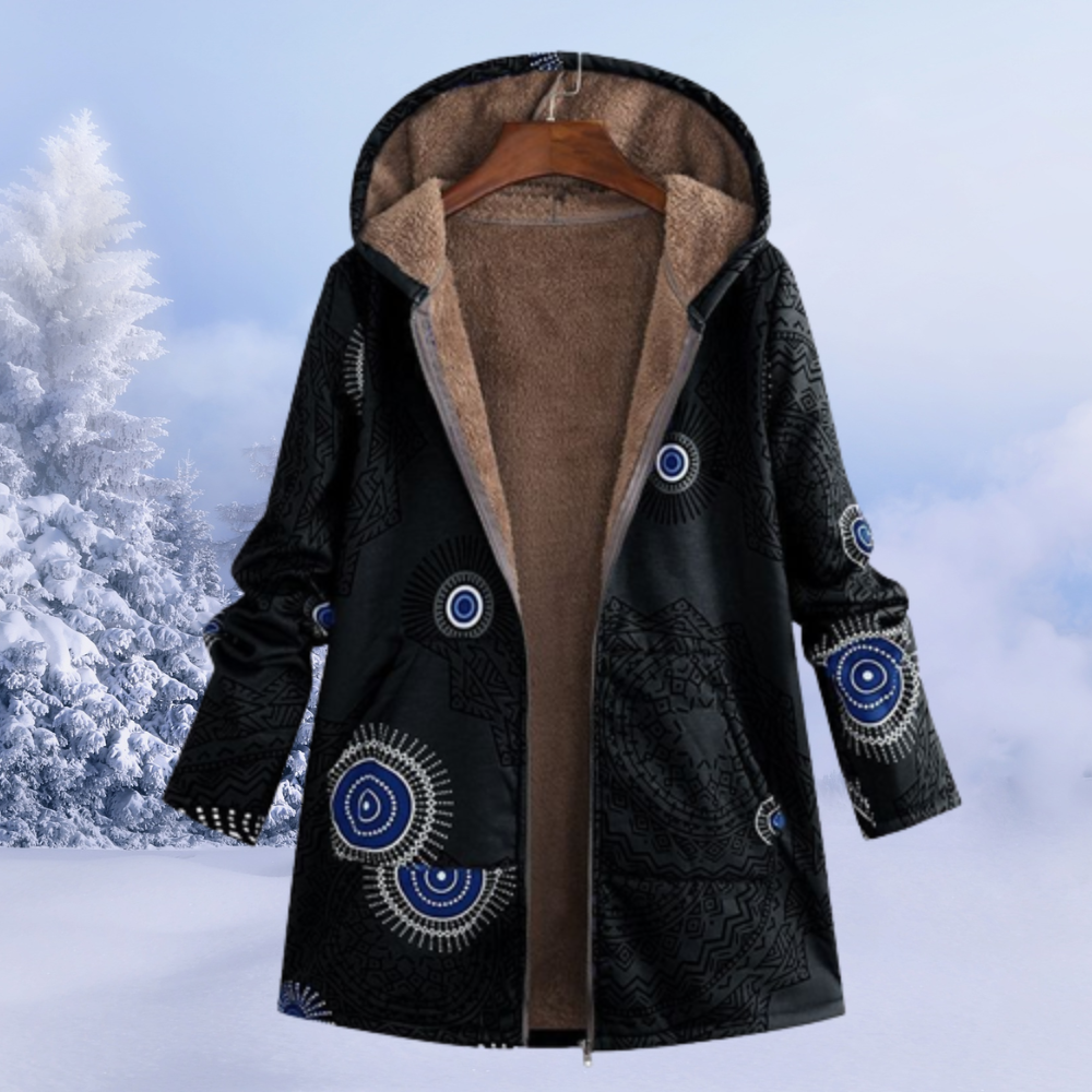 Women's Warm Zip-Up Fleece Hooded Jacket - Teddy Fleece Winter Jacket