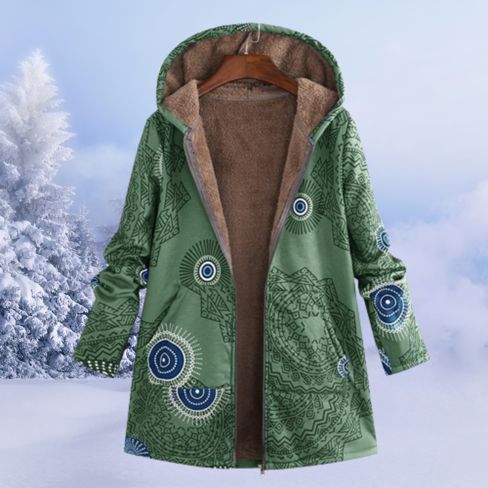 Women's Warm Zip-Up Fleece Hooded Jacket - Teddy Fleece Winter Jacket