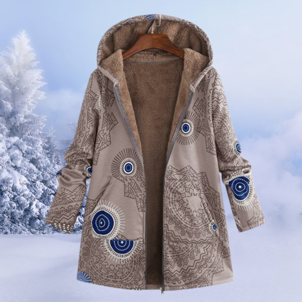 Women's Warm Zip-Up Fleece Hooded Jacket - Teddy Fleece Winter Jacket