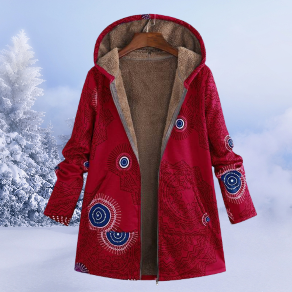 Women's Warm Zip-Up Fleece Hooded Jacket - Teddy Fleece Winter Jacket