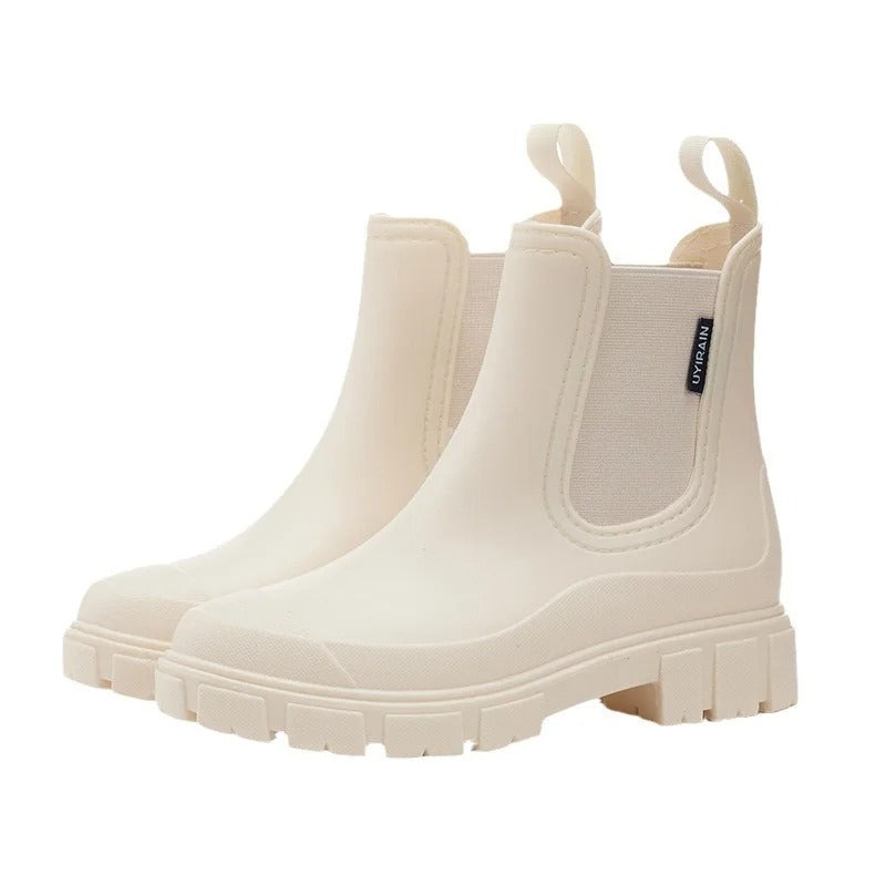 Women's Waterproof Ankle Boots - Stylish Non-Slip Rain Boots