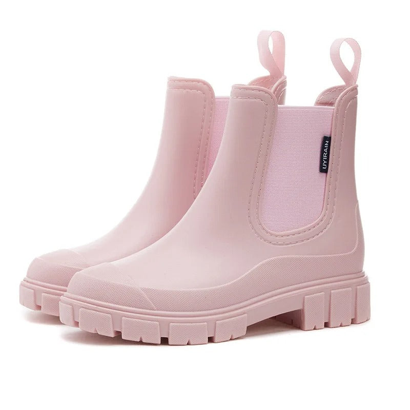 Women's Waterproof Ankle Boots - Stylish Non-Slip Rain Boots