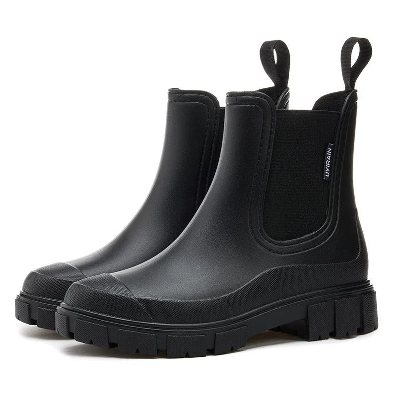 Women's Waterproof Ankle Boots - Stylish Non-Slip Rain Boots
