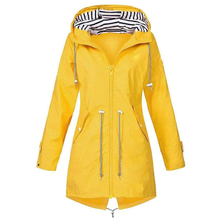 Women's Windproof Hooded Rain Jacket for Leisure Activities