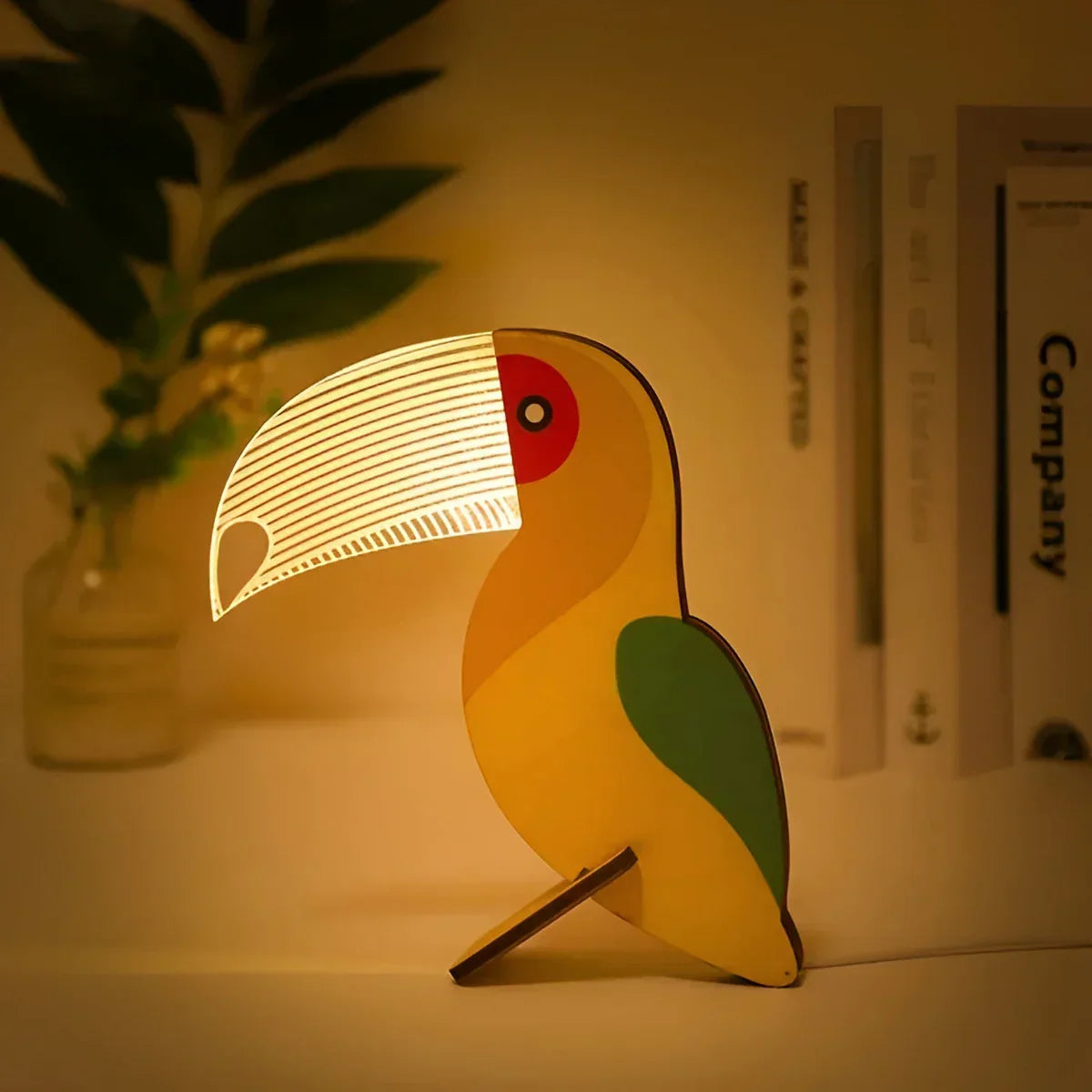 Wooden Animal Table Lamp