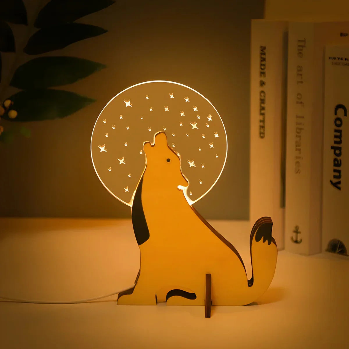 Wooden Animal Table Lamp