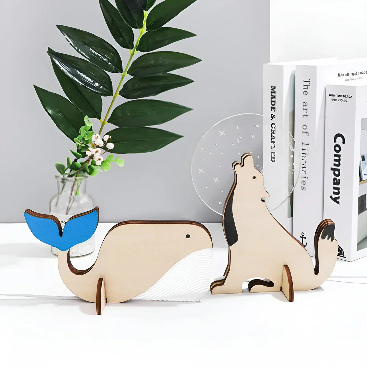 Wooden Animal Table Lamp