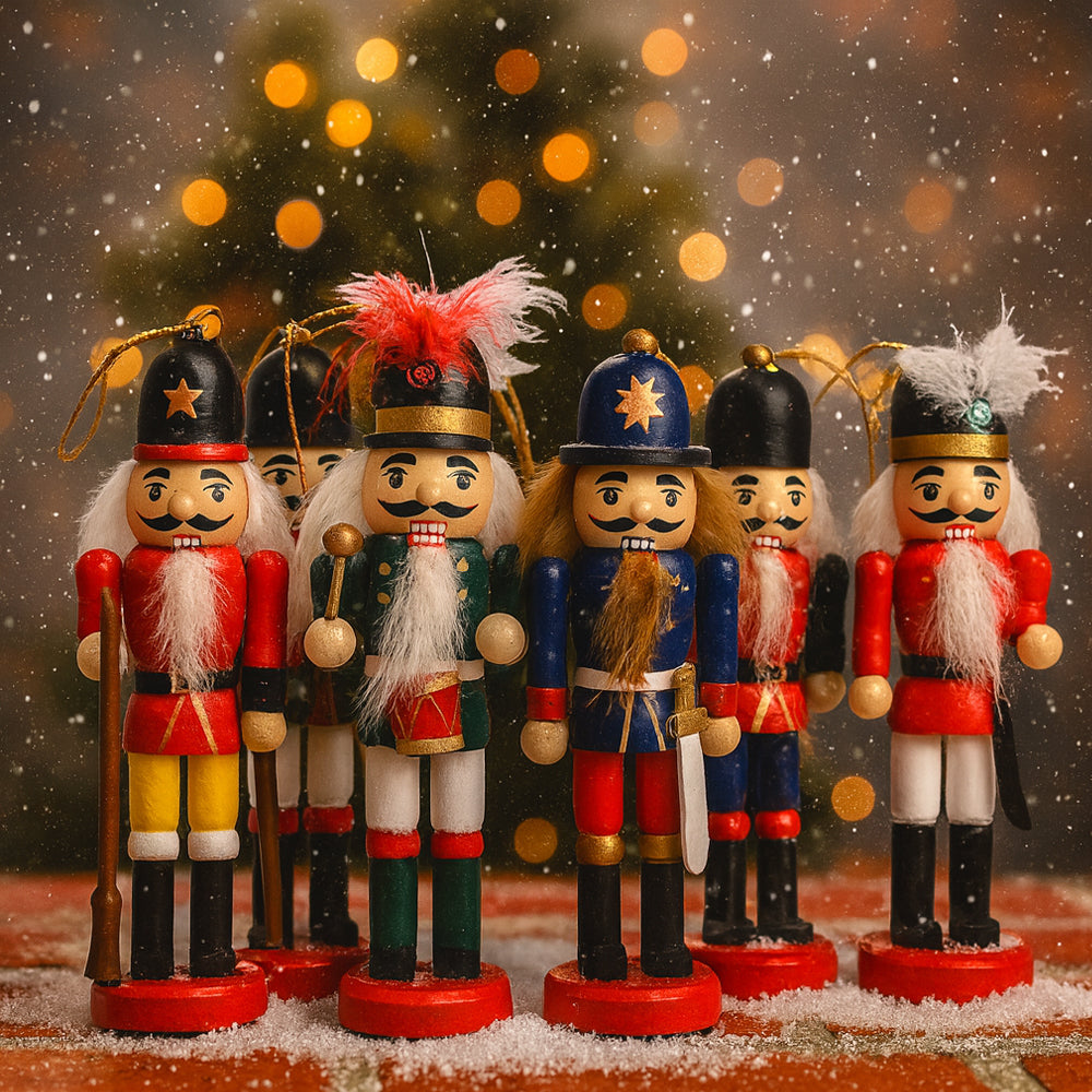 Wooden Nutcracker Figurines – 12.5 cm, Set of 6