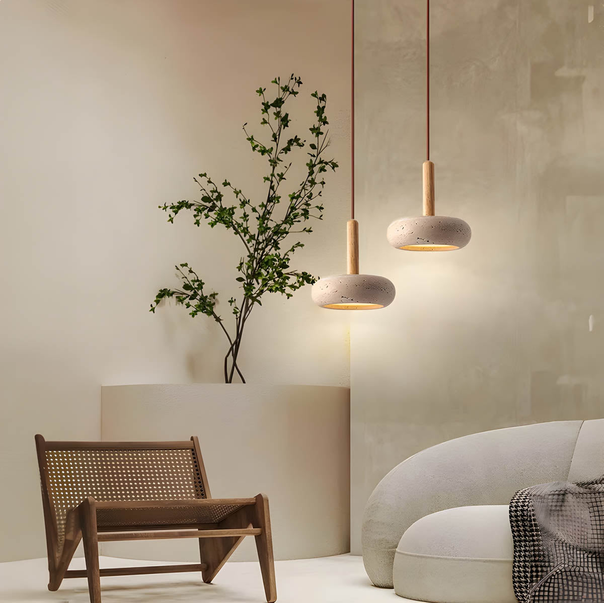 Yellow Travertine Pendant Lamp