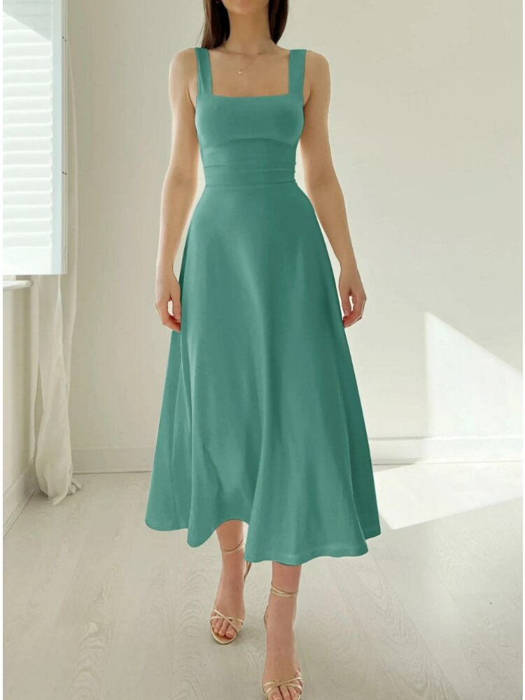 Image of Yvonne | Women's Sleeveless A-Line Midi Dress