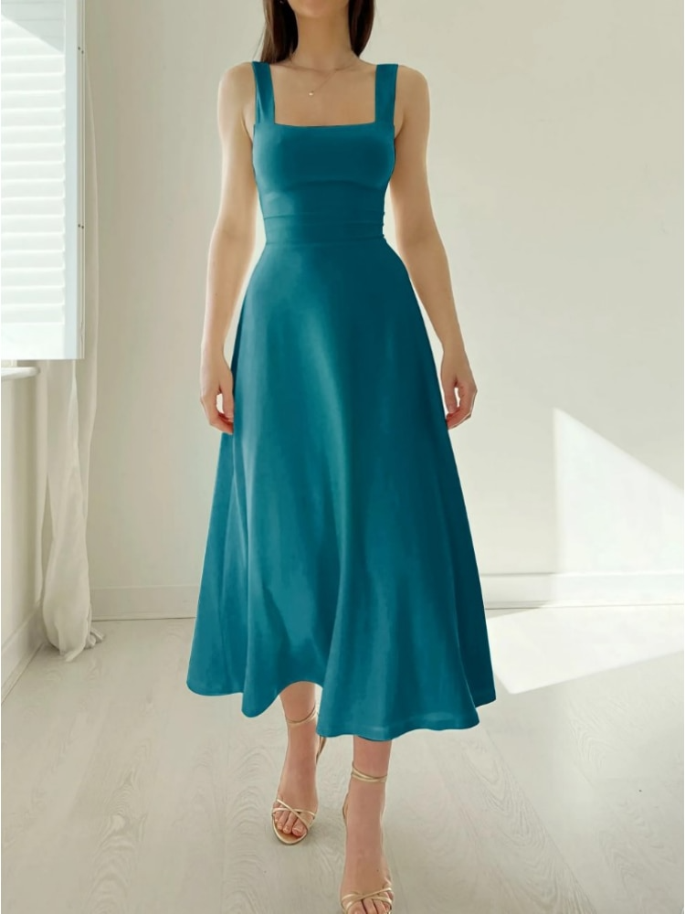Image of Yvonne | Women's Sleeveless A-Line Midi Dress