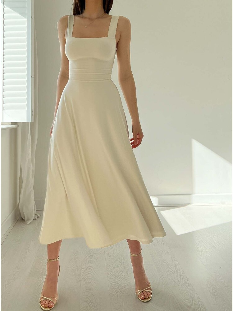 Image of Yvonne | Women's Sleeveless A-Line Midi Dress