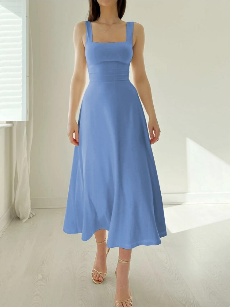 Image of Yvonne | Women's Sleeveless A-Line Midi Dress