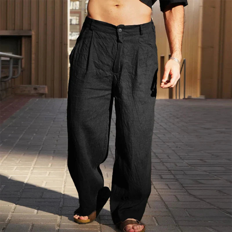 Image of Zane | Men's Pleated Wide Leg Pants