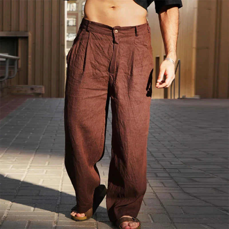 Image of Zane | Men's Pleated Wide Leg Pants