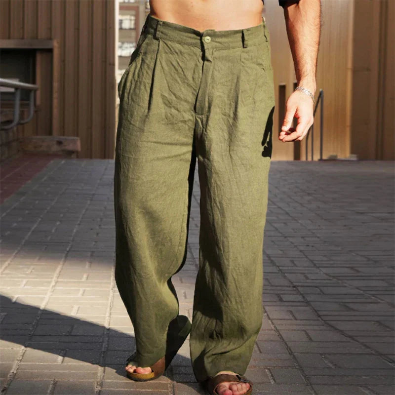 Image of Zane | Men's Pleated Wide Leg Pants