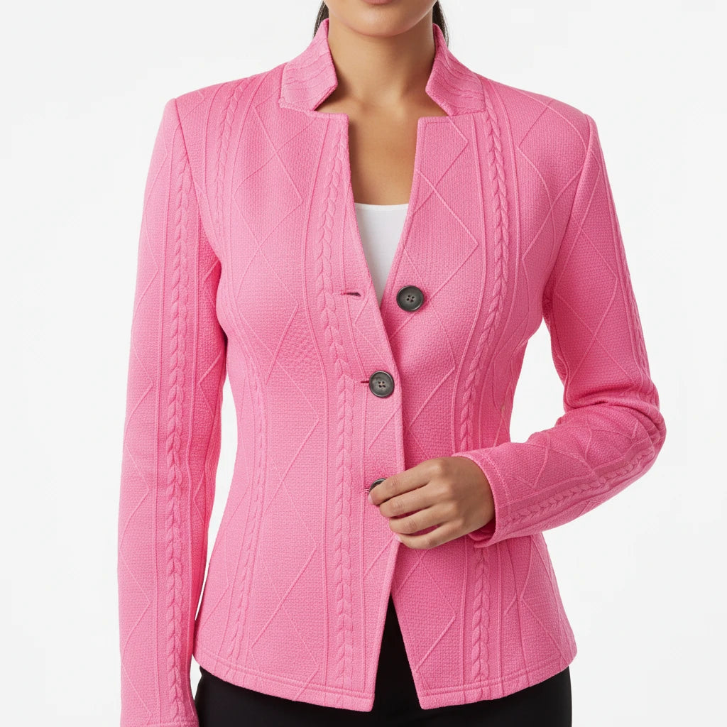 Fitted Button-Front Blazer for Women